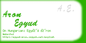 aron egyud business card